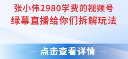 张小伟2980付费额视频号绿幕直播给你们拆解玩法-大伟资源网