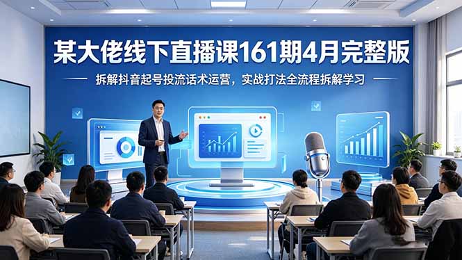 某大佬线下直播课161期4月完整版，拆解抖音起号投流话术运营，实战打法全流程拆解学习-大伟资源网