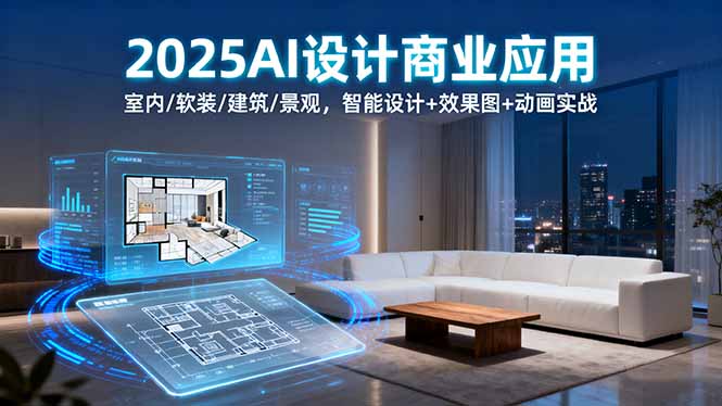 2025AI设计商业应用：室内/软装/建筑/景观，智能设计+效果图+动画实战-大伟资源网