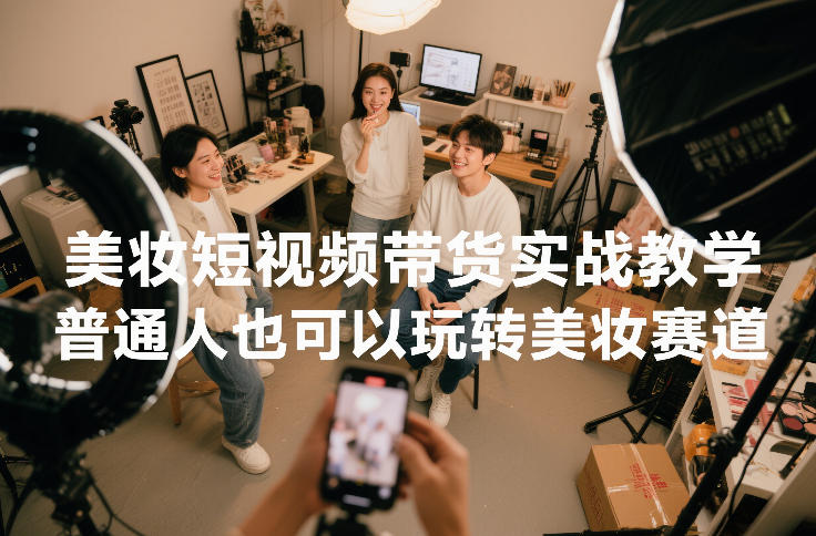 美妆短视频带货实战教学，普通人也可以玩转美妆赛道-大伟资源网